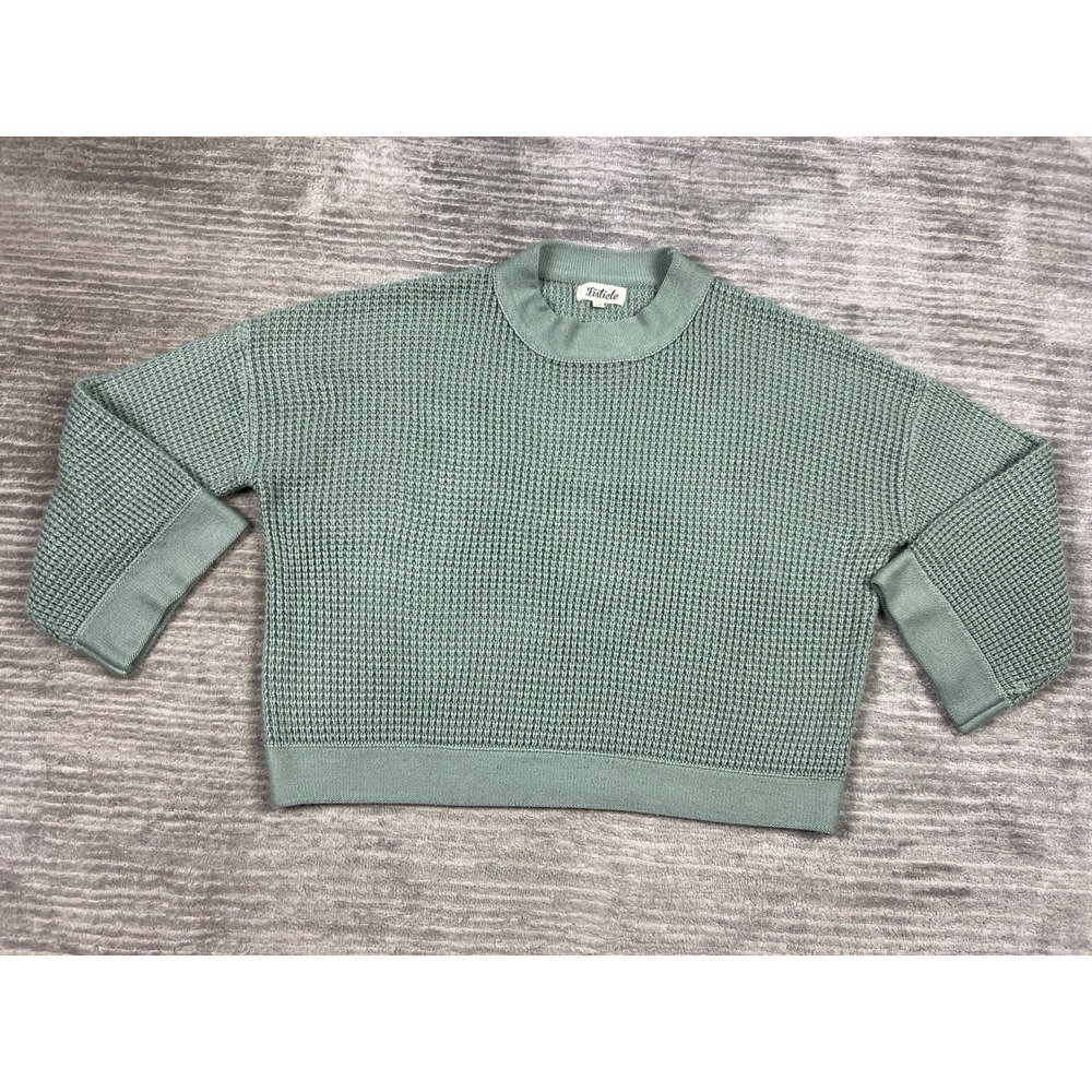 Listiele Sweater Womens Large‎ Green Long Sleeve Open Knit Casual